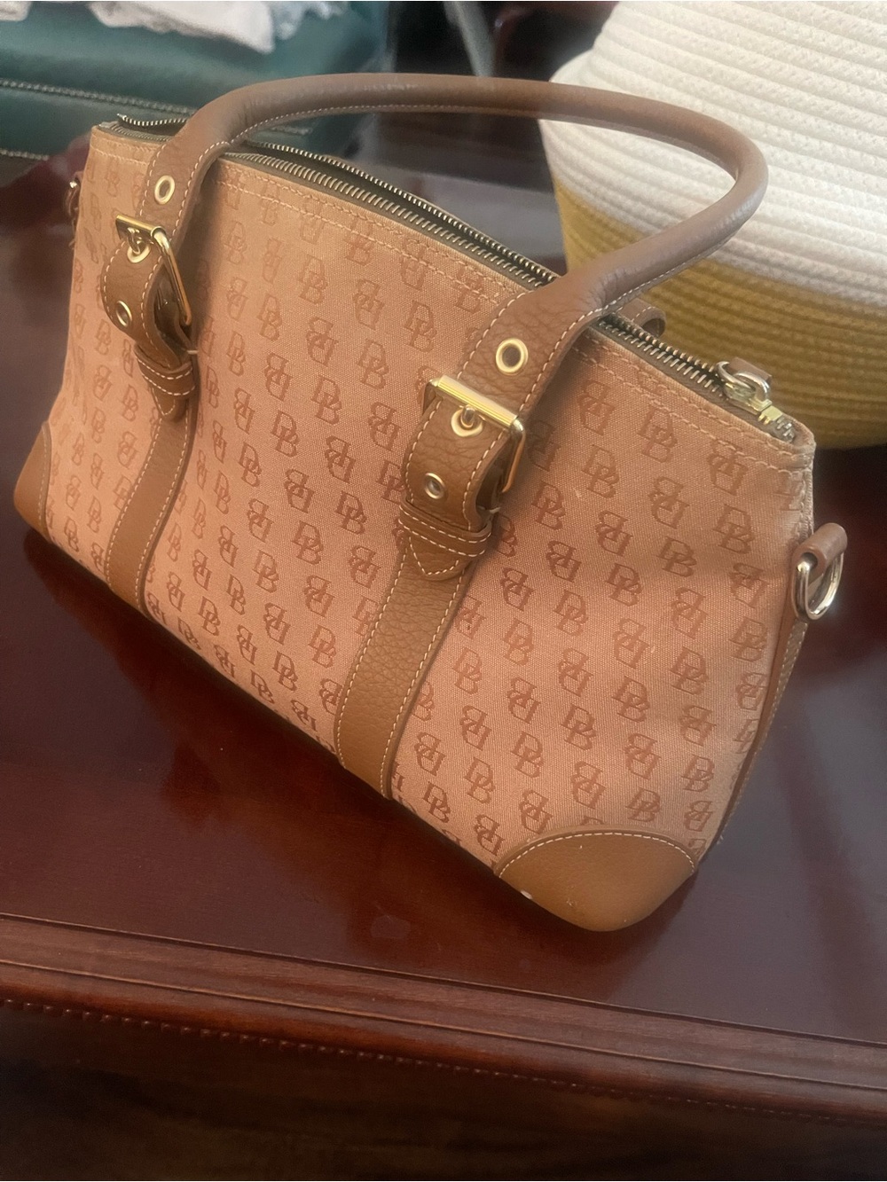 Dooney and Burke Logo-Print Satchel Handbag